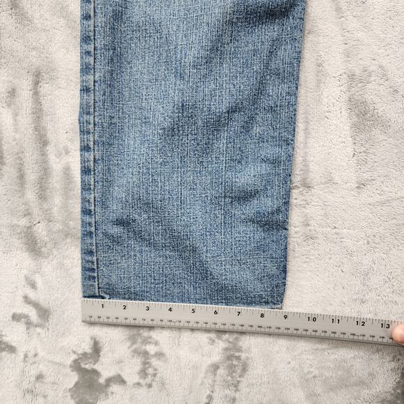 Signature Levi Strauss Jeans Womens 12 SHORT Blue Mid Rise Straight Leg Stretch - Picture 12 of 13